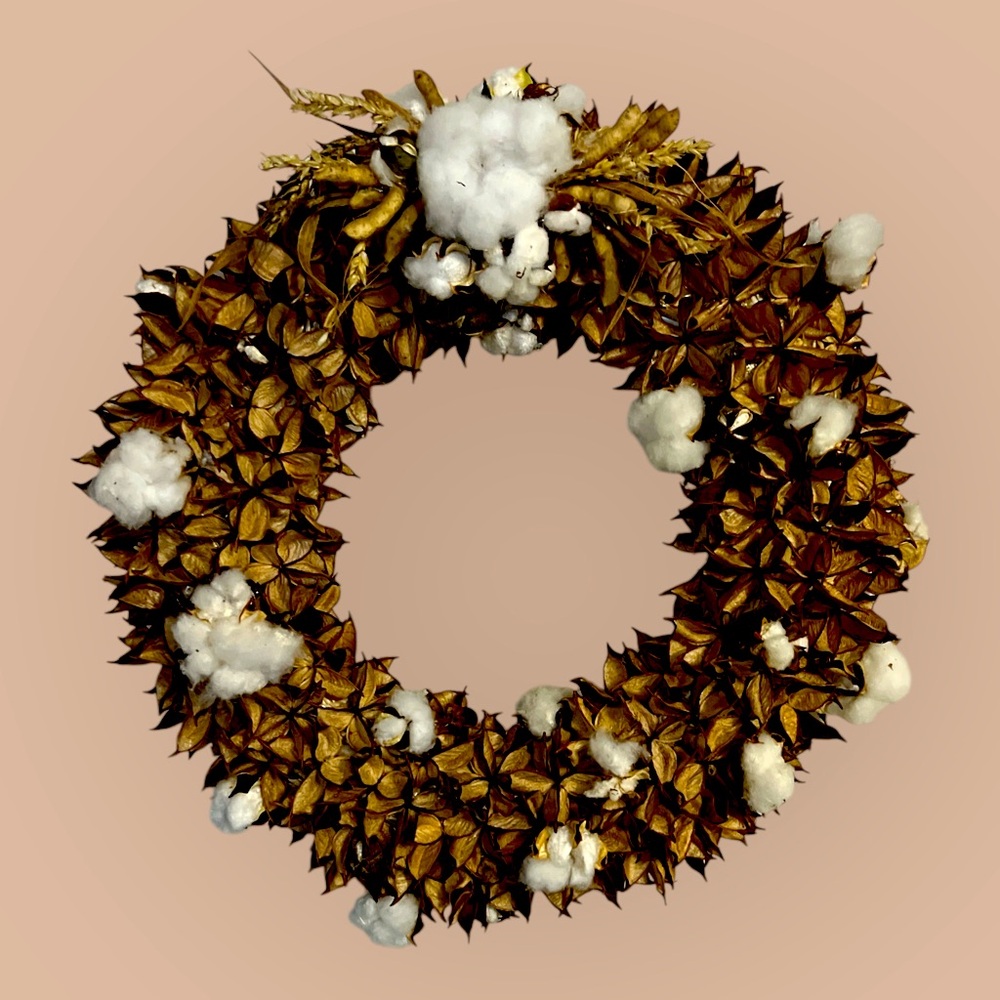 Farmers Cotton & Cotton Hull Wreath